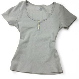 Brandy Melville Gray Fitted Short Sleeve Tee